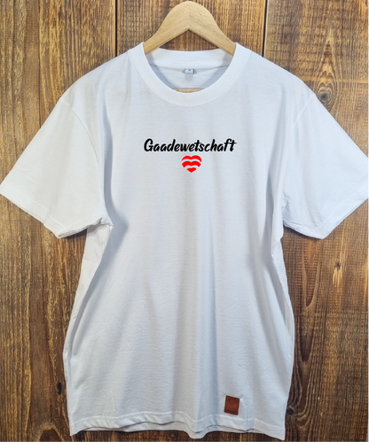 Buh Gaadewetschaft Shört weiß oversize