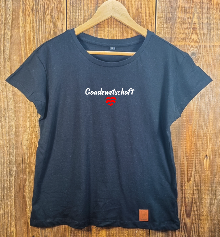 Mädche Gaadewetschaft Shört korz schwarz