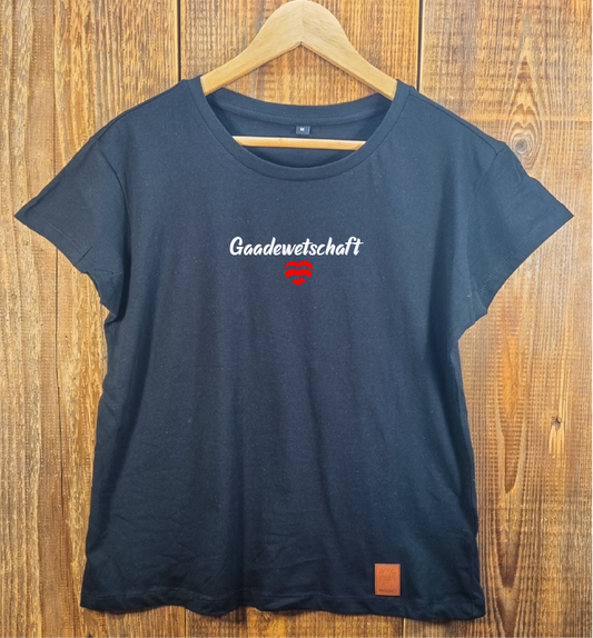 Mädche Gaadewetschaft Shört korz schwarz