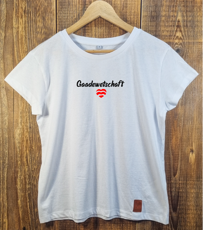 Mädche Gaadewetschaft Shört korz weiß