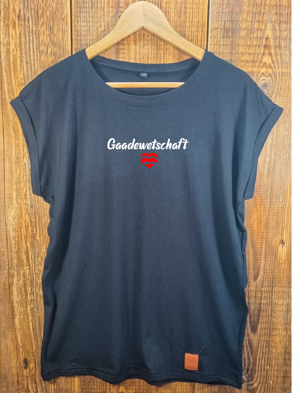 Mädche Gaadewetschaft Shört long schwarz