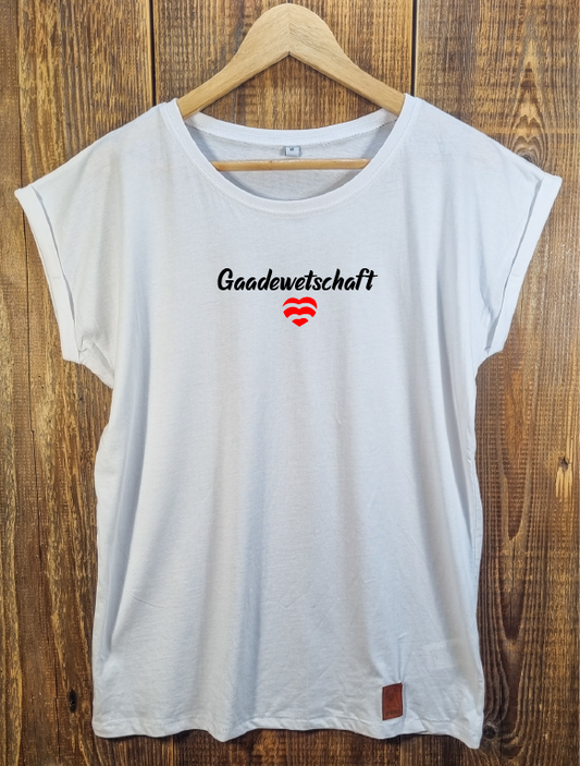 Mädche Gaadewetschaft Shört long weiß